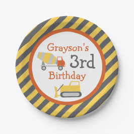 建築トラックバースデーパーティー紙プレート ペーパープレート