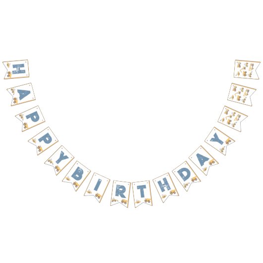 建築トラックバースデーパーティー バンティングフラッグ (全)
