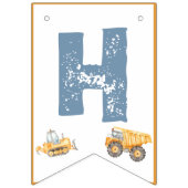 建築トラックバースデーパーティー バンティングフラッグ (第1の旗)