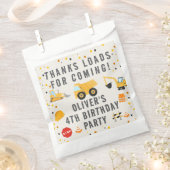 建築トラックバースデーパーティー フェイバーバッグ (クリップ留めされた状態)