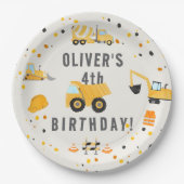 建築トラックバースデーパーティー ペーパープレート (正面)