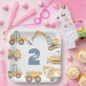 建築トラックバースデーパーティー ペーパープレート (パーティー)