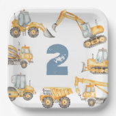 建築トラックバースデーパーティー ペーパープレート (正面)