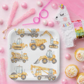 建築トラックバースデーパーティー ペーパープレート (パーティー)