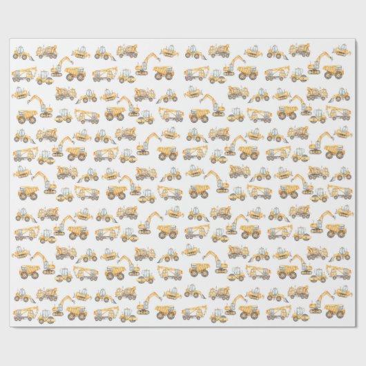 建築トラックバースデーパーティー ラッピングペーパー (フラット)