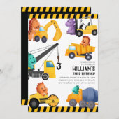 建築トラックバースデーパーティー 招待状 (正面/裏面)