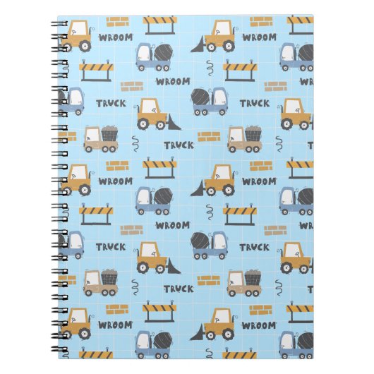 建築トラックパターンブルー ノートブック (正面)