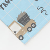 建築トラックパターンブルー フリースブランケット (角)