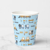 建築トラックパターンブルー 紙コップ (右)