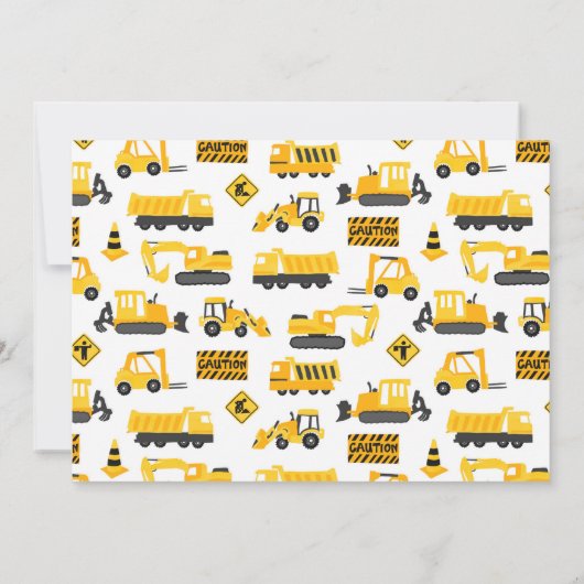 建築トラックパターン誕生日写真 招待状 (裏面)