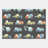 建築トラックパターン（オレンジ） ラッピングペーパーシート (正面3)