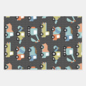 建築トラックパターン（オレンジ） ラッピングペーパーシート (正面)