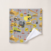 建築トラックパターン バスタオルセット (ウォッシュタオル)