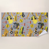 建築トラックパターン ビーチタオル (正面)