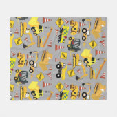 建築トラックパターン フリースブランケット (正面(横))