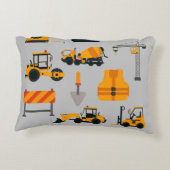 建築トラックパーソナライズされたキッズルームクッション アクセントクッション (裏面)