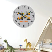 建築トラックパーソナライズされたキッズルームクロック ラウンド壁時計