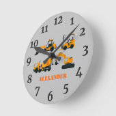 建築トラックパーソナライズされたキッズルームクロック ラウンド壁時計 (傾斜)