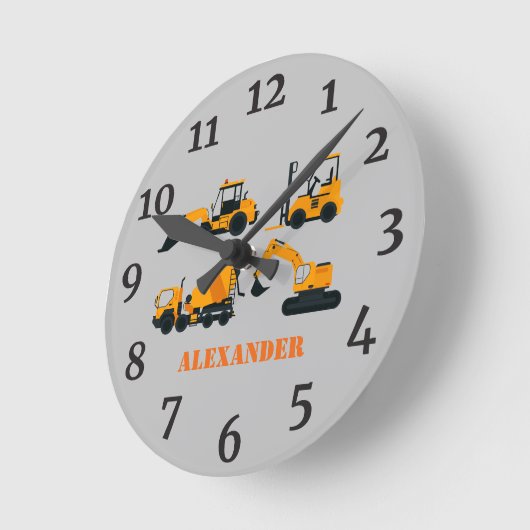 建築トラックパーソナライズされたキッズルームクロック ラウンド壁時計 (傾斜)
