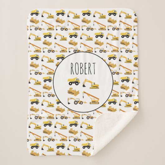 建築トラックパーソナライズされた名ボーイズ シェルパブランケット (正面)