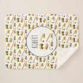 建築トラックパーソナライズされた名ボーイズ シェルパブランケット (正面(横))