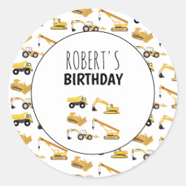 建築トラックパーソナライズされた名ボーイズ ラウンドシール