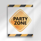 建築トラックパーティーゾーン標識 ポスター