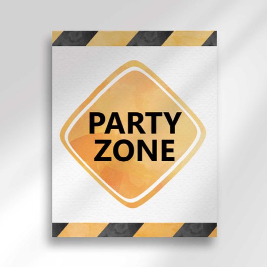 建築トラックパーティーゾーン標識 ポスター