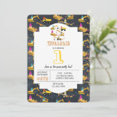 建築トラックパーティーパターン子供の誕生日 招待状 (スタンド正面)