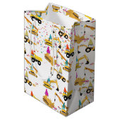 建築トラックパーティーパターン ミディアムペーパーバッグ (裏面アングル)