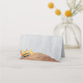 建築トラックパーティー折り畳みメニューカードラベル プレイスカード (正面)