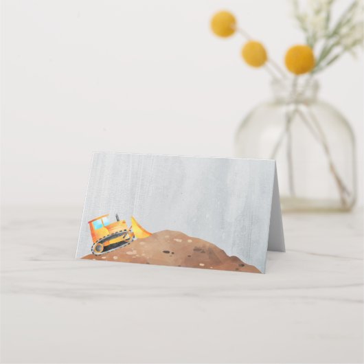 建築トラックパーティー折り畳みメニューカードラベル プレイスカード (正面)