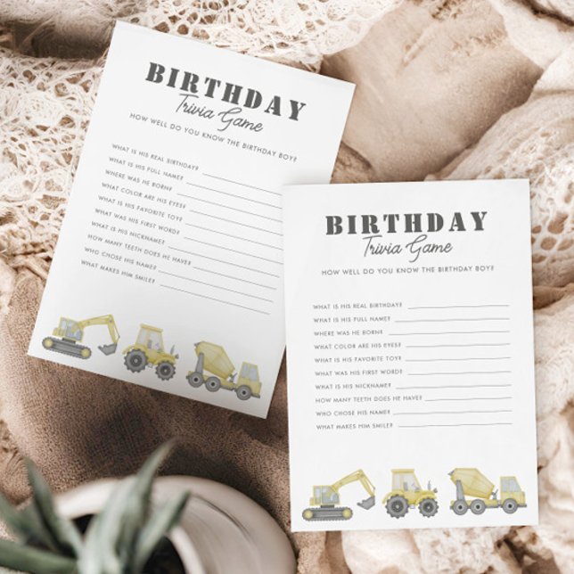 建築トラックビークル少年誕生日トリビア (クリエイターアップロード済み)