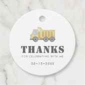 建築トラックビークル少年誕生日 フェイバータグ (正面)