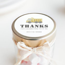 建築トラックビークル少年誕生日 ラウンドシール