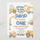 建築トラックファースト・バースデーパーティー 招待状 (正面/裏面)