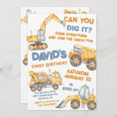 建築トラックファースト・バースデーパーティー 招待状 (正面/裏面)