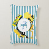 建築トラックブルーストライプトレンズモノグラム アクセントクッション (裏面(縦))