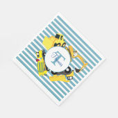 建築トラックブルーストライプトレンズモノグラム スタンダードランチョンナプキン (角)