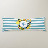 建築トラックブルーストライプトレンズモノグラム ボディピロー (裏面)