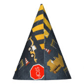 建築トラックヘビーマシナリー誕生日ボーイ パーティーハット (裏面)