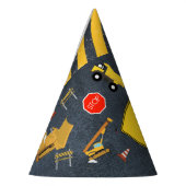 建築トラックヘビーマシナリー誕生日ボーイ パーティーハット (左)