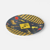 建築トラックヘビーマシナリー誕生日ボーイ ペーパープレート (アングル)