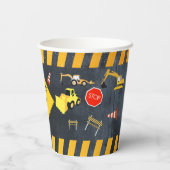 建築トラックヘビーマシナリー誕生日ボーイ 紙コップ (裏面)