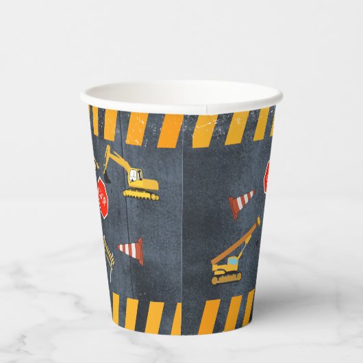 建築トラックヘビーマシナリー誕生日ボーイ 紙コップ (右)