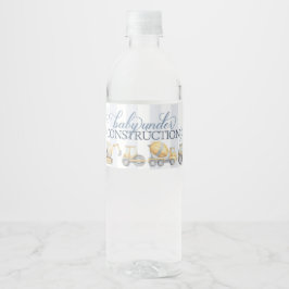 建築トラックベビーシャワー誕生日ウォーターボット ペットボトルラベル