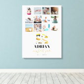 建築トラックベビー1年目の写真コラージュ キャンバスプリント (インサイチュ (ウッドフロア))