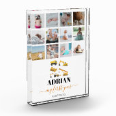 建築トラックベビー1年目の写真コラージュ フォトブロック (左)