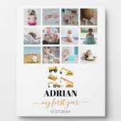 建築トラックベビー1年目の写真コラージュ フォトプラーク (正面)