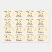 建築トラックボーイズネーム&エイジ誕生日 ラッピングペーパーシート (正面2)